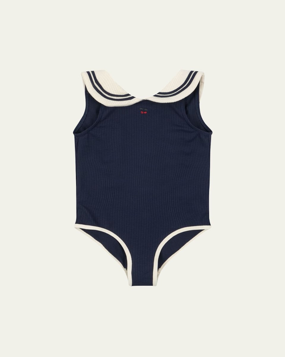 Girl's Sailor Ribbed Swimsuit, Size 12M-6